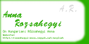 anna rozsahegyi business card